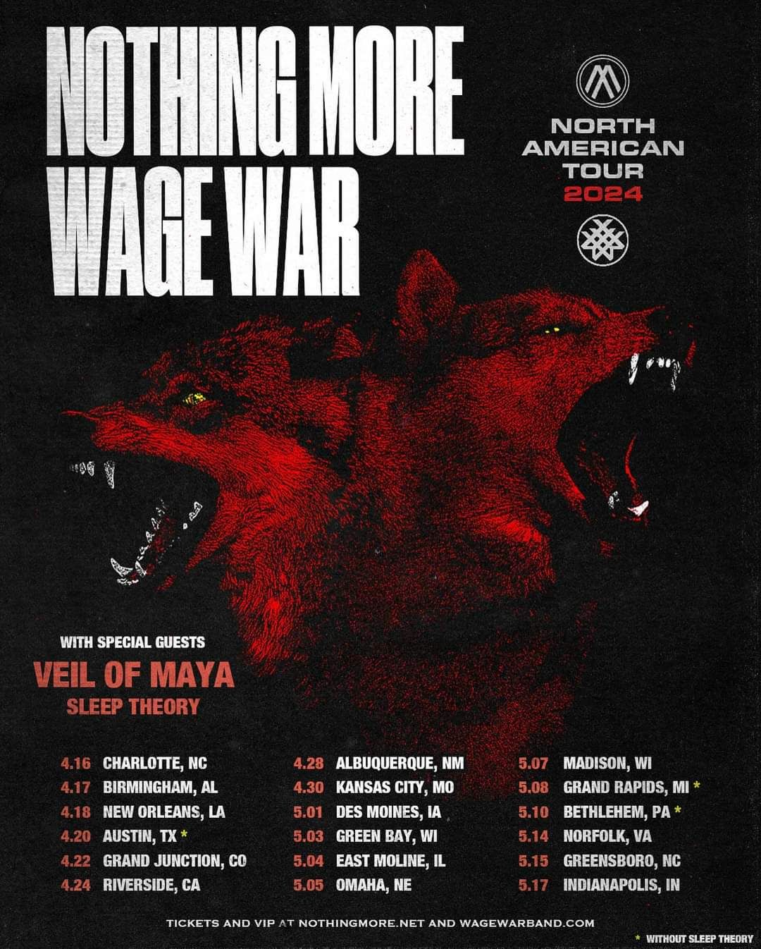 Nothing More and Wage War Announce 2024 North American Tour – Mostly Music