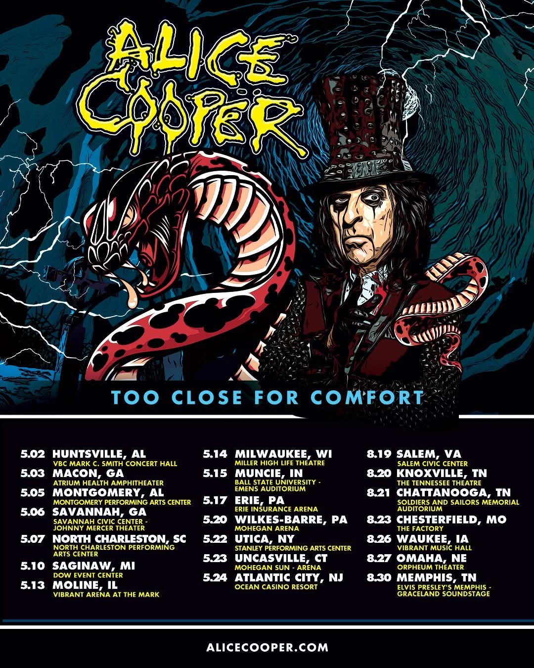 Alice Cooper: Too Close For Comfort Tour, North America 2025 – Mostly Music